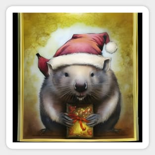 Holiday Wombat Sticker